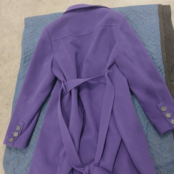 Isaac Mizrahi Women's Vibrant Purple Pea Coat - Picture 2 of 3